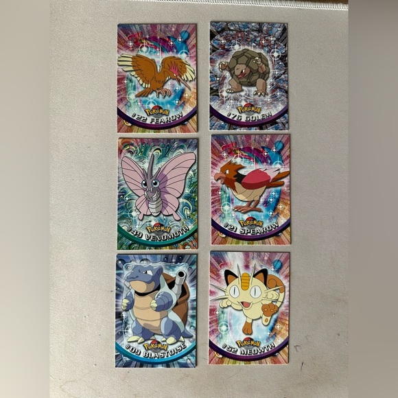 Topps 1999 Pokemon TV Animation Edition Lot Partial Set 6 Cards Meowth Vintage - Picture 1 of 7